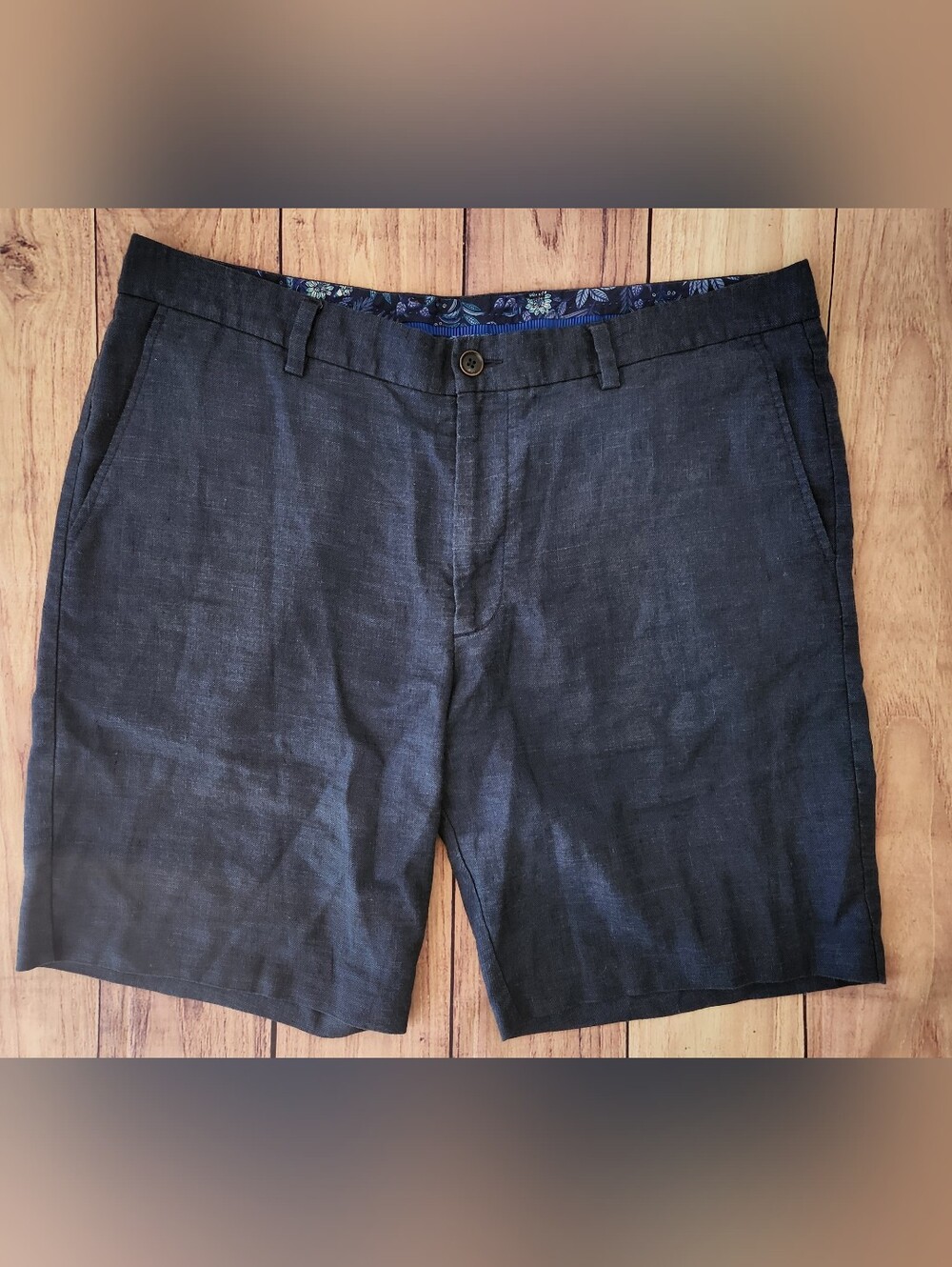 Tommy Bahama Mens Linen Blend Navy Blue Shorts Size 38